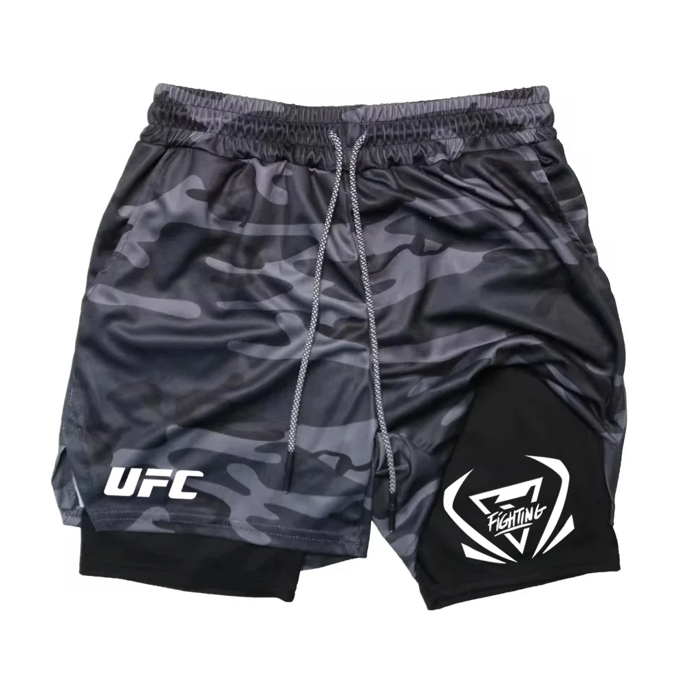 

Новинка лета 2026: Мужские шорты UFC 2-в-1, эластичные спортивные фитнес-шорты, сексуальные мужские шорты с двойным слоем для комфорта