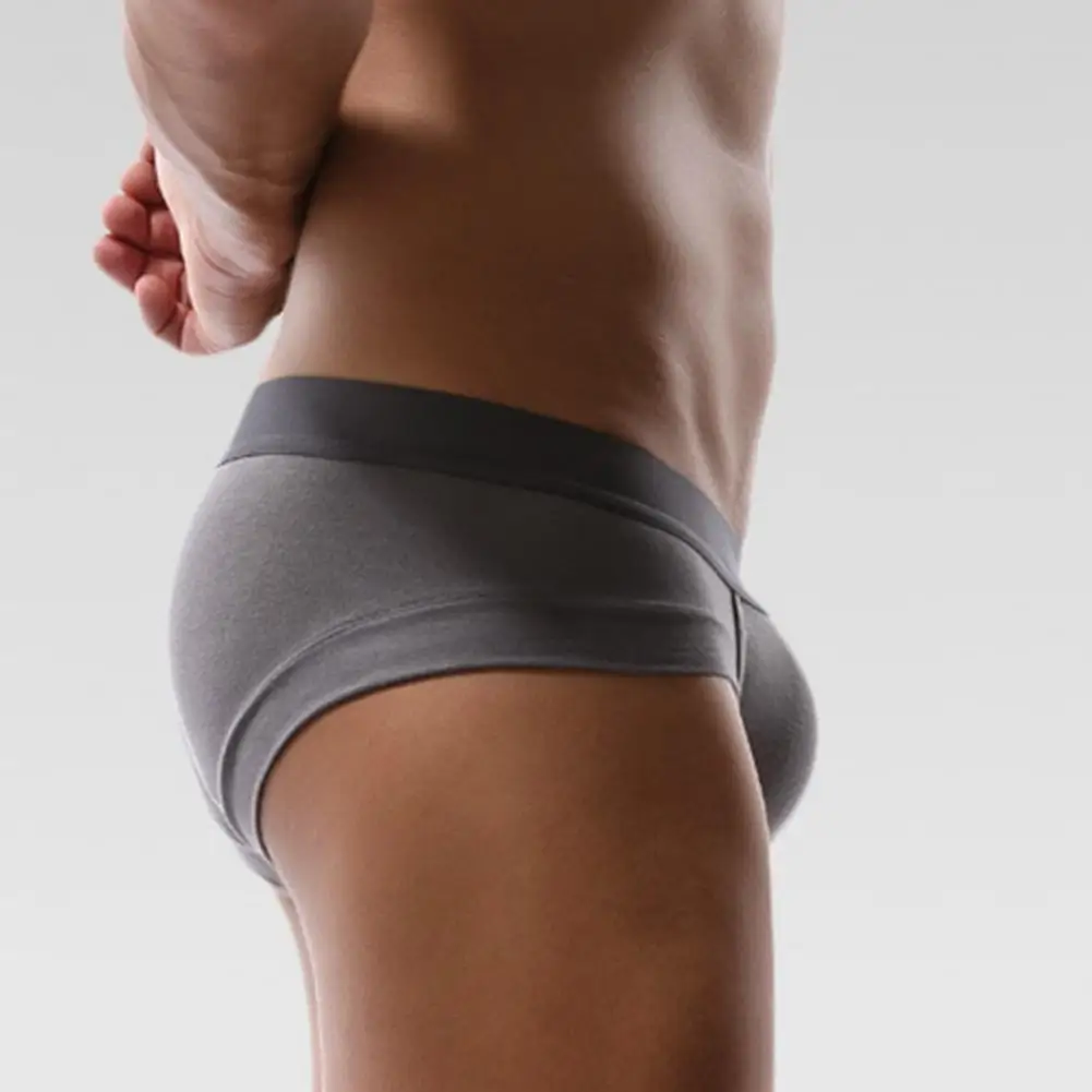 

Comfortable Men Underpants Men's Low-rise Solid Color Boxer Briefs with U-convex Design for Comfortable Daily Wear Soft
