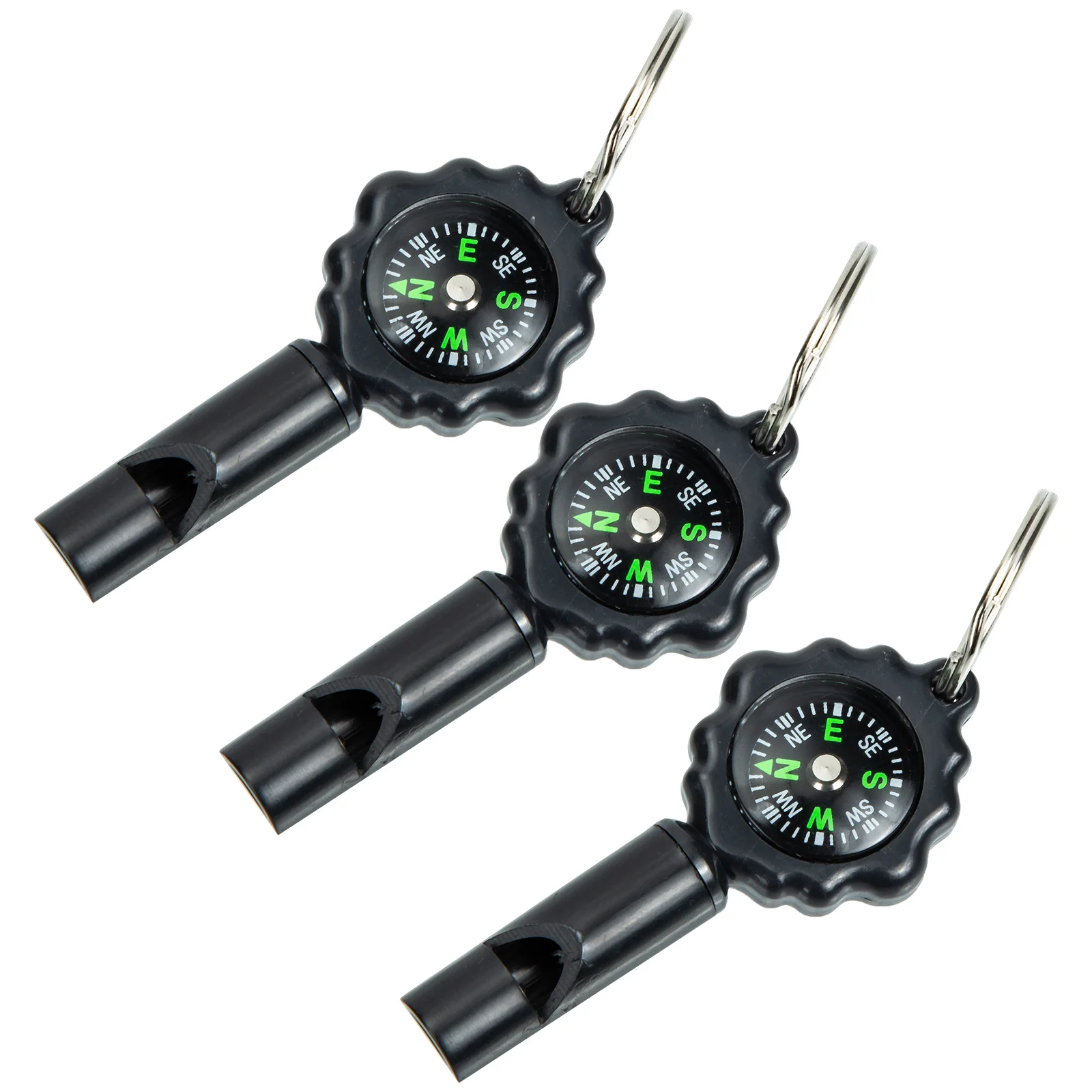 

3Pcs Survival Whistle Keychain Compass Multi Function Outdoor Loud Whistles Camping Accessories Survival Whistle