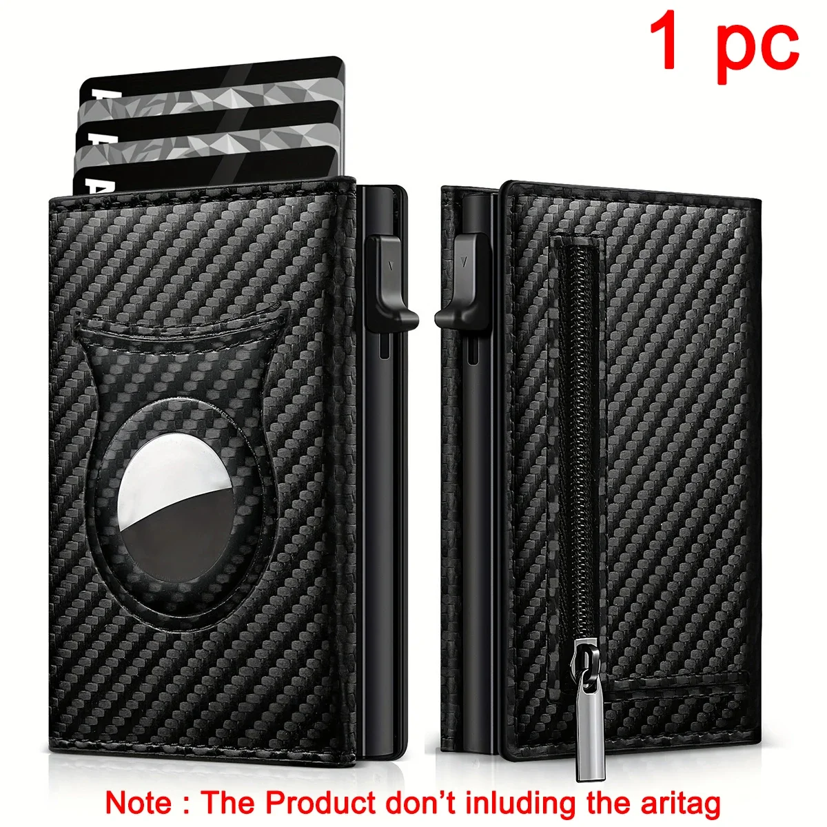 Rfid Blocking Men Wallets Trifold Carbon Fiber Credit Card Holder Cardholder Coin Purse Minimalist Wallets for Apple Air Tag