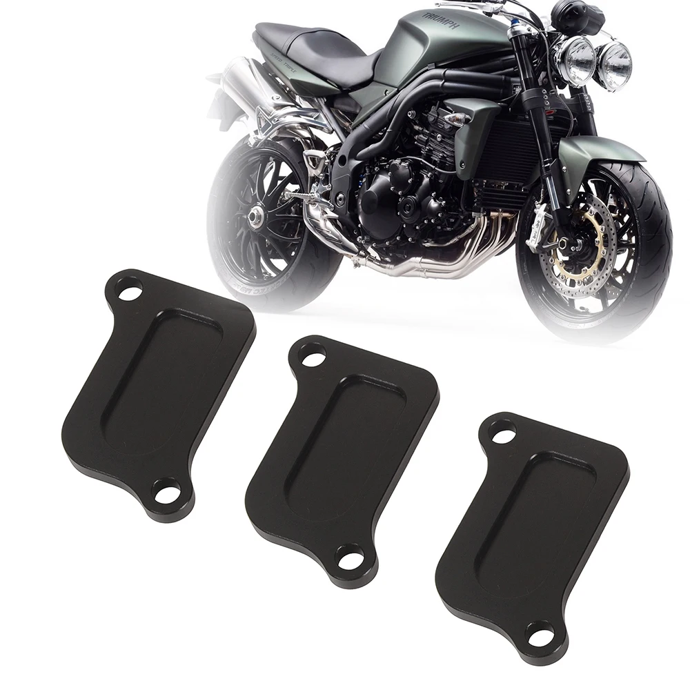 For Triumph Speedtriple 1050 2005 2006 2007 2008 2009 2010 Aluminum Smog Block Off Plates Cover Fit Motorcycle Accessories 3PCS