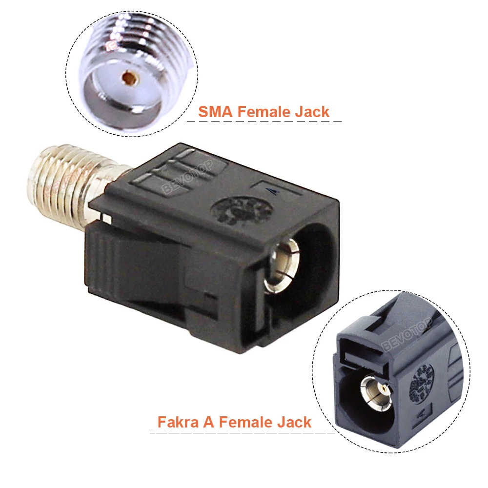 2PCS/LOT 2024 New Arrival SMA to Fakra Adapter SMA Female to Fakra Female Jack Code A/B/C/D/E/F/G/H/I/K/Z BEVOTOP RF Adaptor