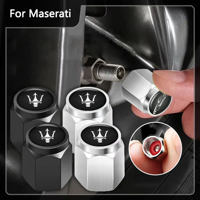 Tapas de válvula de neumático de rueda de coche de Metal, cubiertas de vástago para Maserati Quattroporte Spyder Levante Coupe GranTurismo, accesorios, 5 uds.