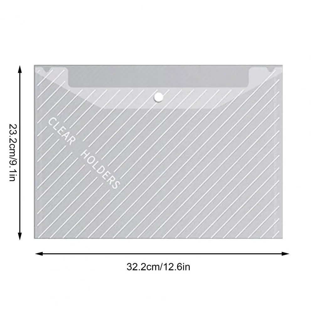 Enveloppes à bouton-pression translucides, organisateurs de fichiers résistants aux rayures, sac à documents en plastique étanche, format A4, 20 pièces