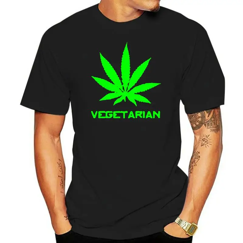 2024 fashion Cannabi Vegetarian Men's T-Shirt 100% cotton O-Neck T Shirt Casual short tops tee