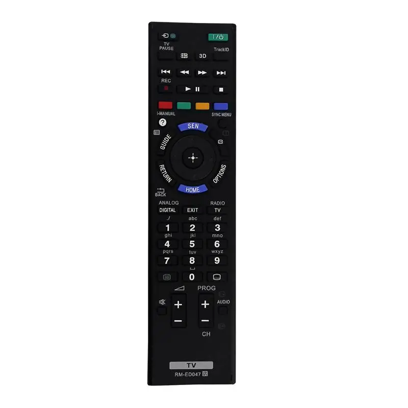 B76B RM-ED047 Replacement TV Remote Control for Sony Bravia KDL-22EX553 KDL-32EX653 - Black
