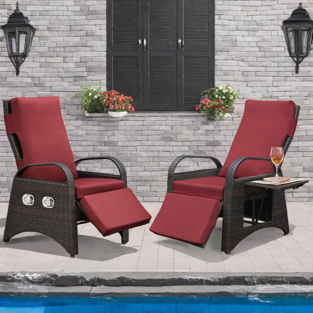 

Beach Chairs, Outdoor Recliners Set of 2 Patio Recliner Chair, Adjustable Reclining Lounge Chair, Beach Chairs