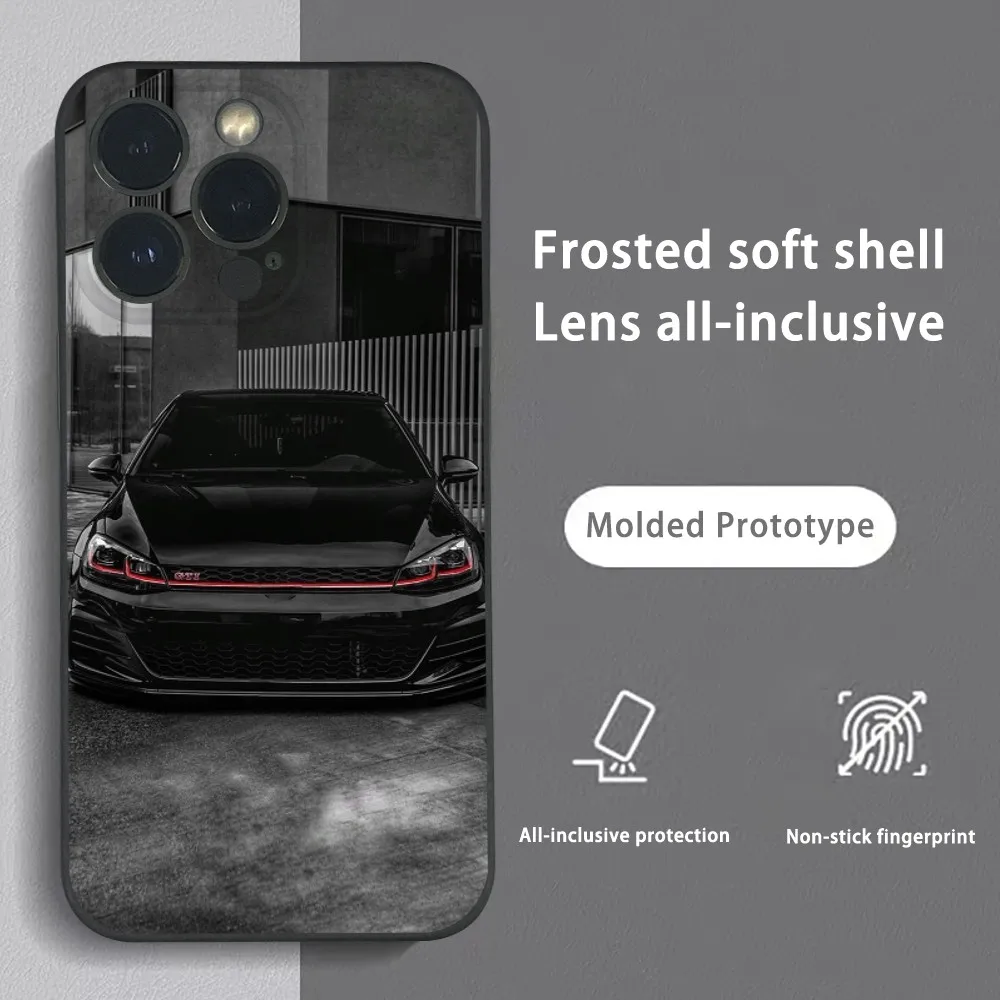 G-Golfs GTI-I Car Phone Case For iPhone 16 15 14 13 12 11 Pro Max Plus Mini Frosted Soft Shell Funda