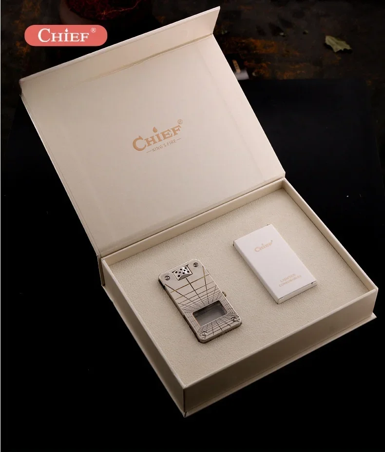 CHIEF Dragon Tongue Transparent Oil Tank Lighter Creative Safety Lock and One Click Ignition Men's Premium Exquisite Lighter