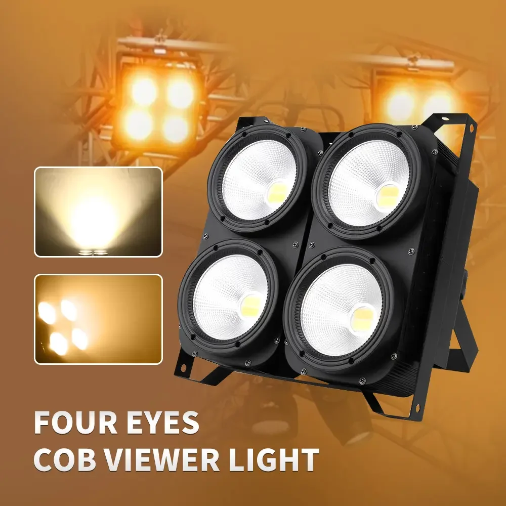 4eyes COB Led Blinder Light  4x100w 400W LED RGBWA Warm White Par Lights for Studio TV Film DMX512 Strobe Beam Stage Lighting