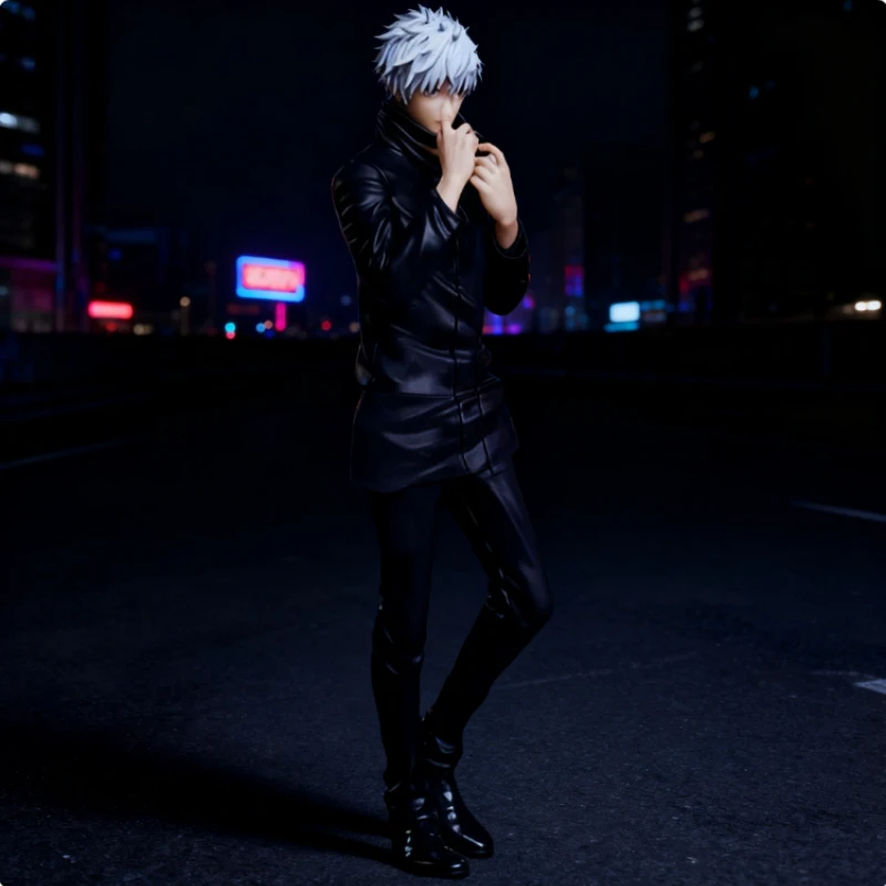 18cm/7.09 Inch Spell Battle Anime Character Gojo Satoshi Action Character PVC Statue Collection Model Toy Gift Anime Figure