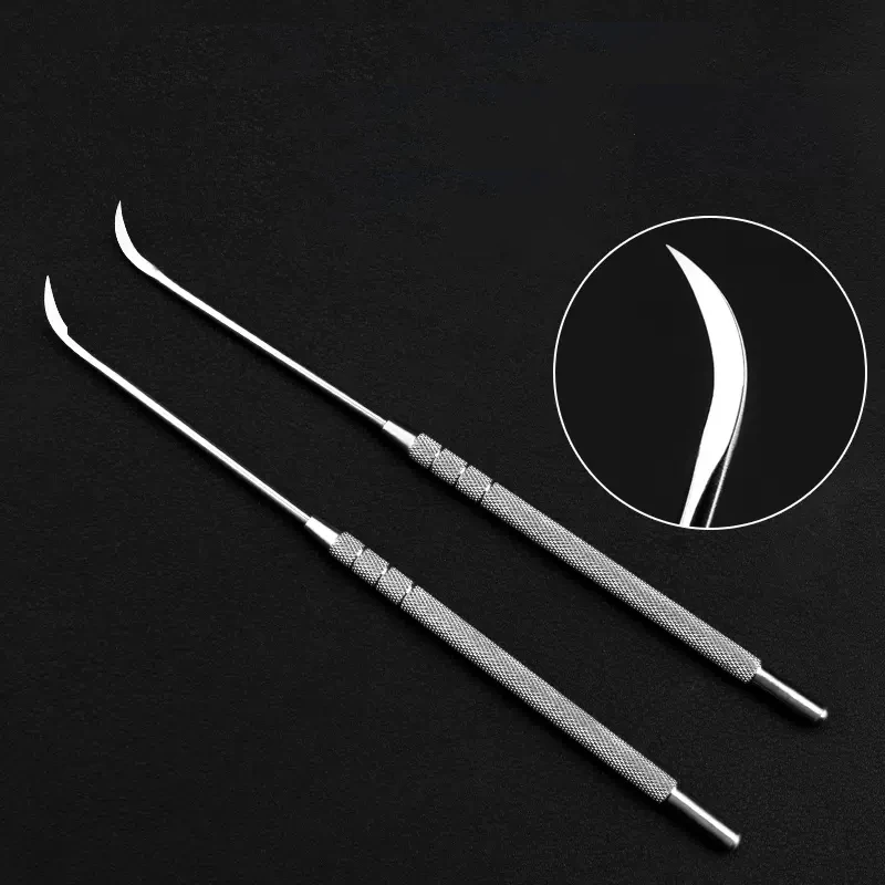 Stainless steel tenosynovitis crochet hook needle Curved hook needle knife with blade Hook cutting