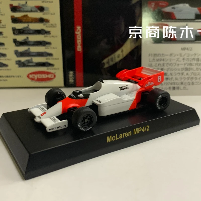 

1/64 KYOSHO MP4/2 Nicky Laura 1984 LM F1 RACING # 8. Коллекция литых под давлением сплавов, модель игрушки для украшения автомобиля.