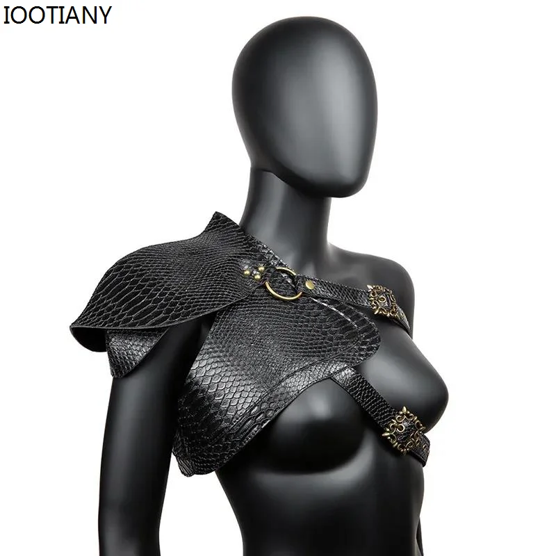 New Medieval Viking Women\'s Armor Vest Steampunk Leather Punk Shawl Halloween Cloak Female Makeup Dress Party Cosplay Props