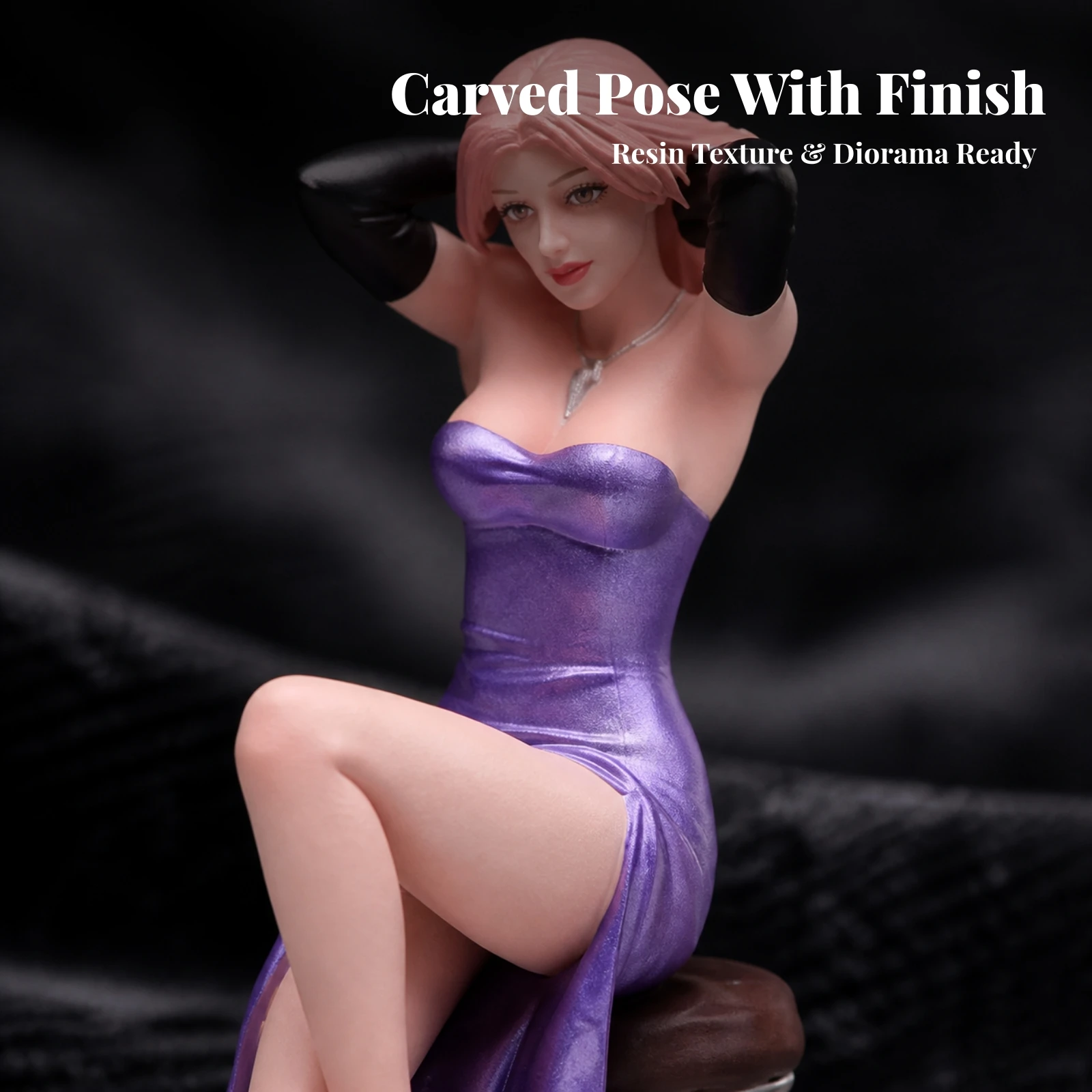 Seated Woman Figurine Small-Scale Miniature Statue Model Figure Statue Compact Decor Expressive for Collectors, Shelf Display