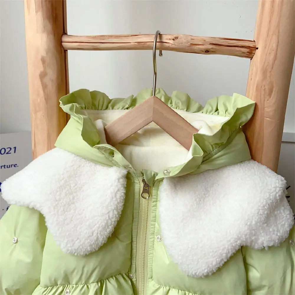 ملابس قطنية للأطفال، ملابس شتوية، بذلة قطنية، فتاة لطيفة، ملابس شتوية سميكة قطيفة، ملابس خارجية