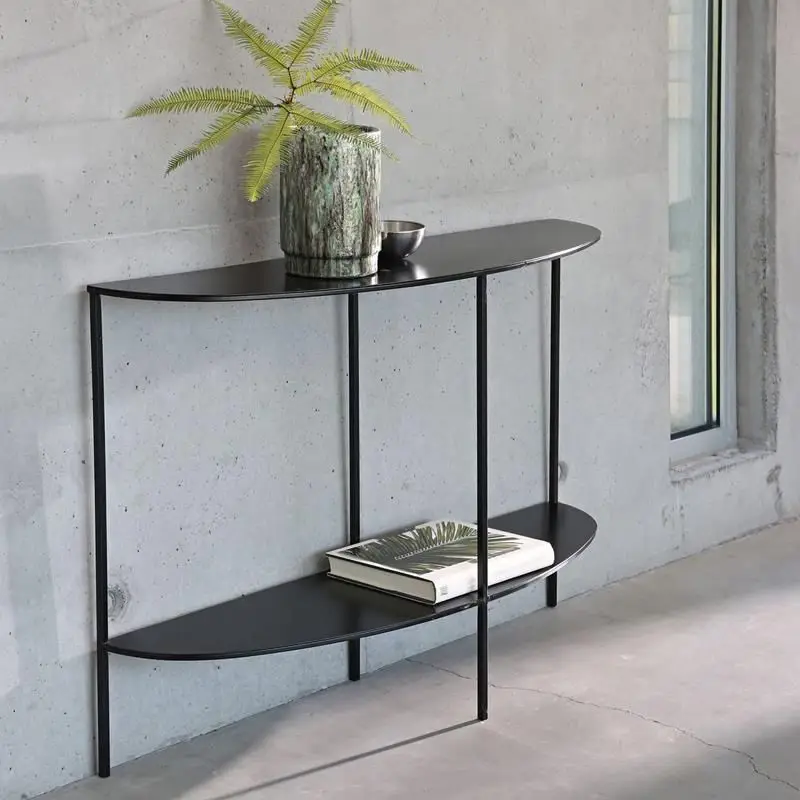 Nordic entrance table, simple modern platform, semi-circular entrance iron cabinet