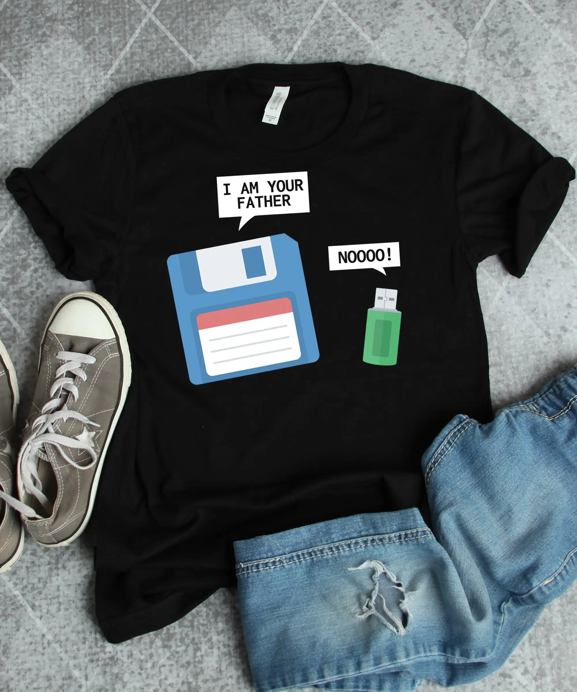 Флоппи диск и USB футболка компьютер инженер s забавная техника или программирования отца