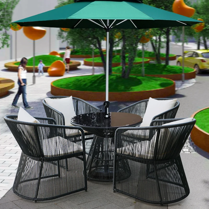 

High-quality outdoor garden balcony rattan chair Fashion chair courtyard waterproof &sunscreen aluminum alloy rattan furniture