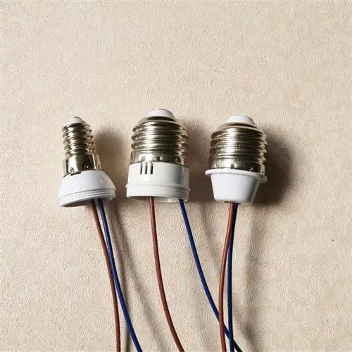 2PCS 220V E14 Lamp Holder With 15CM Electricity Cable E27 Screw Lamp Holder To Draw Electricity Modified Crystal Lamp Seat DIY