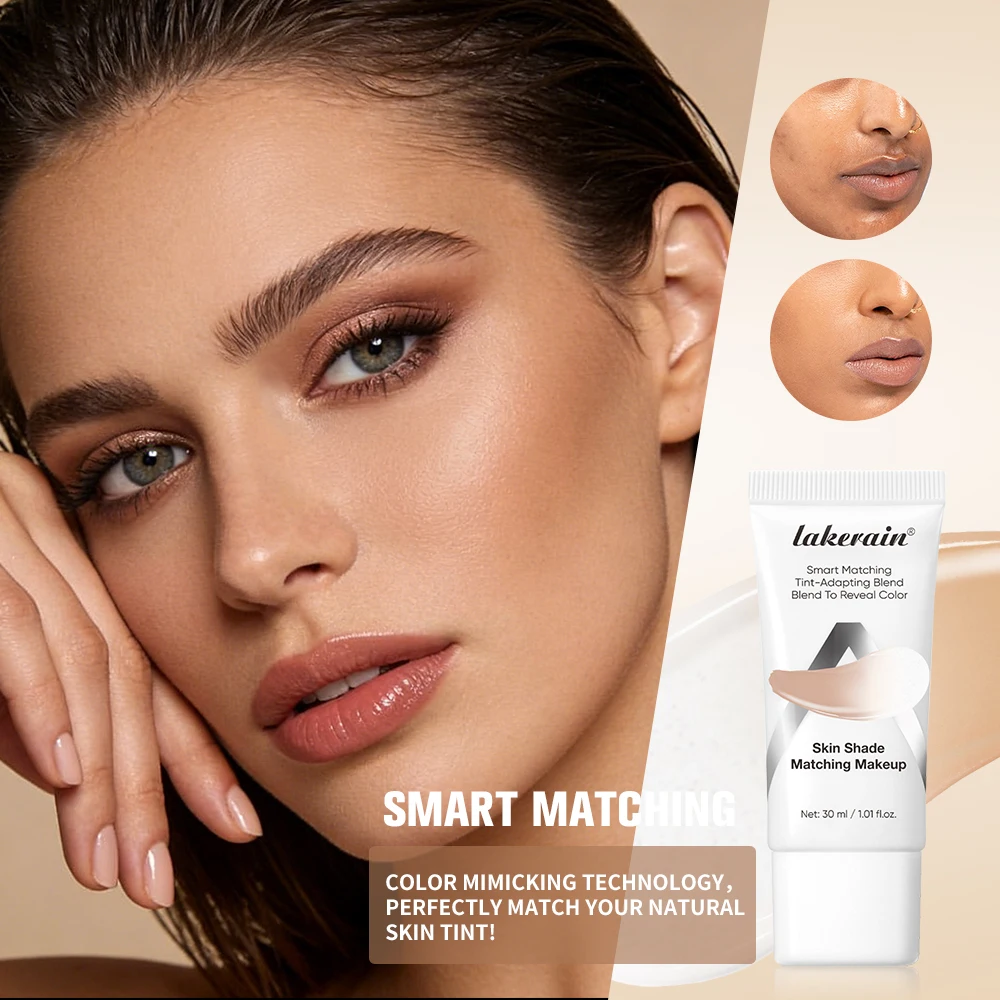 Lakerain Color Changing Liquid Foundation Coverage Skin Shade Matching Makeup SPF15 Moisturizing Even Toning Natural Makeup