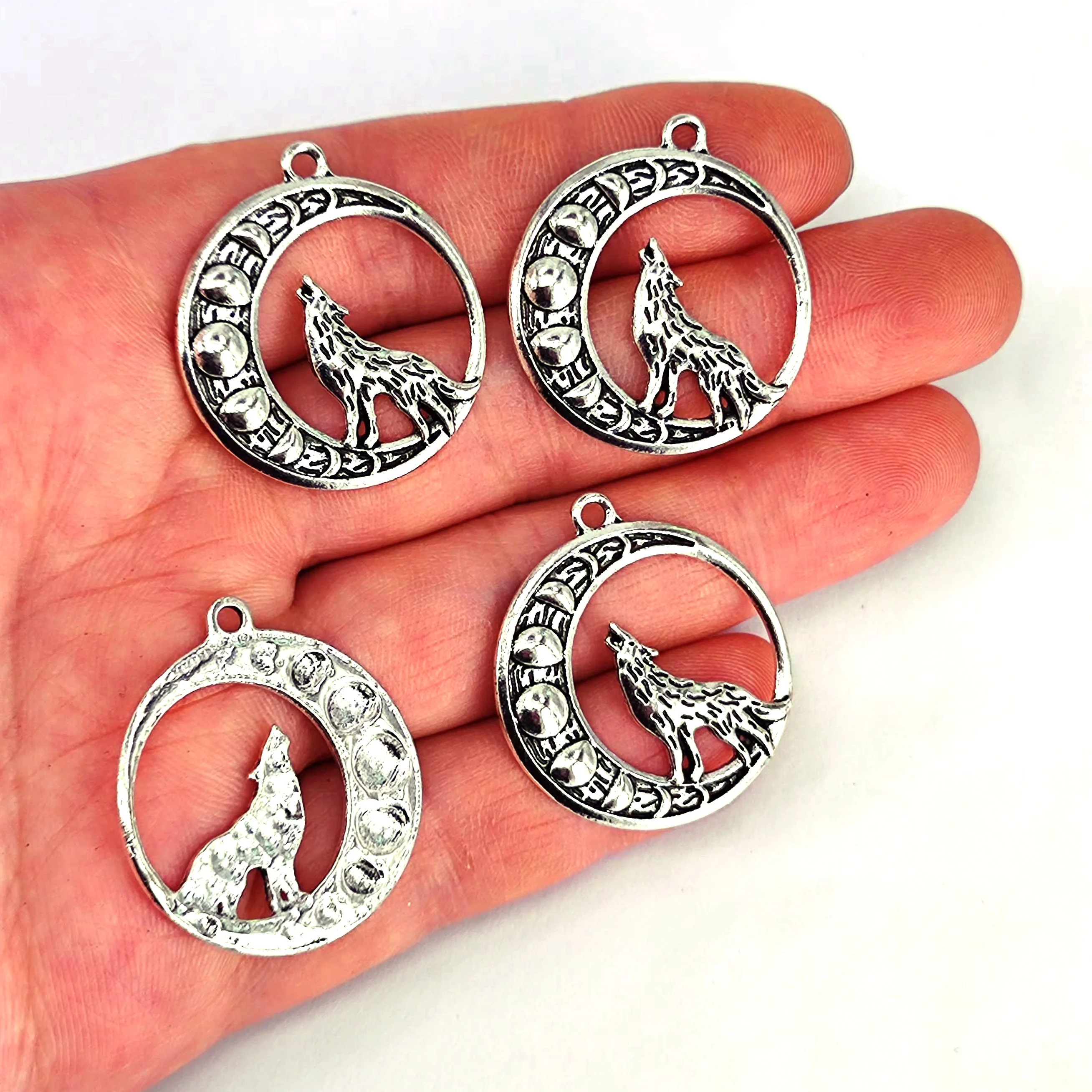 

50pcs lunar eclipse Moon wolf charm making jewelry findings for DIY earring necklace