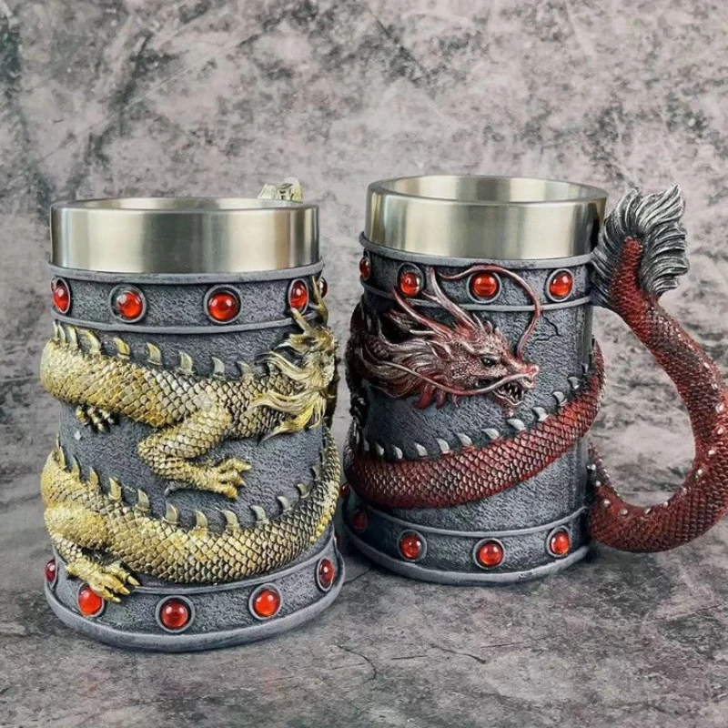 

Retro 3D Resin Beer Tankard Stein Mighty Asian Dragon Mug Tankard Medieval Vintage Cup Goblet BEST Birthday Gift 600ml 20oz