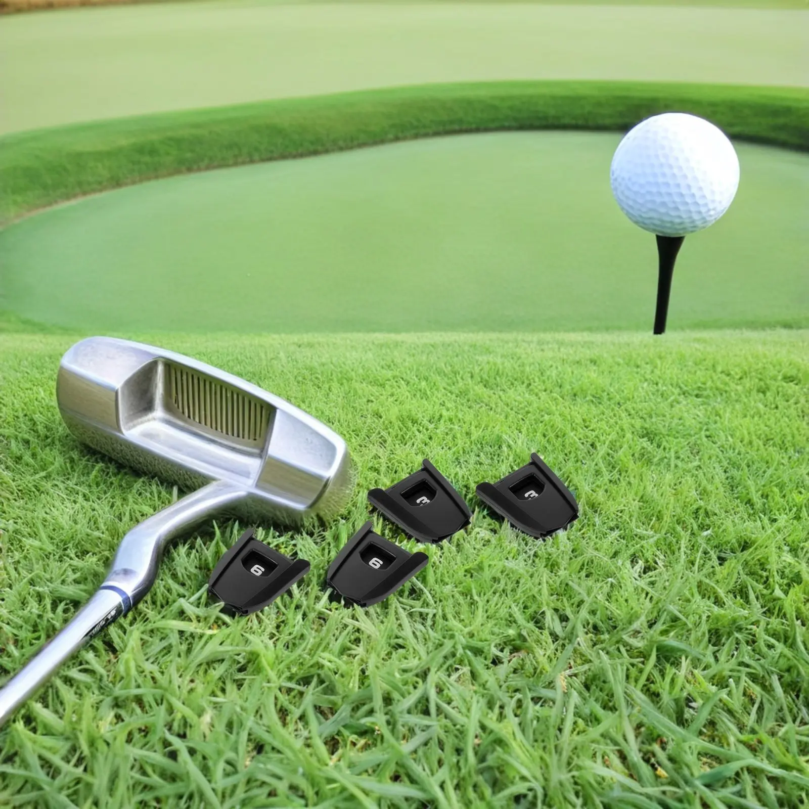

6Pcs Golf Club Number Tag Set Heavy Duty ABS Tags with Clear Numbers Universal Fit for All Headcovers Training Game Use