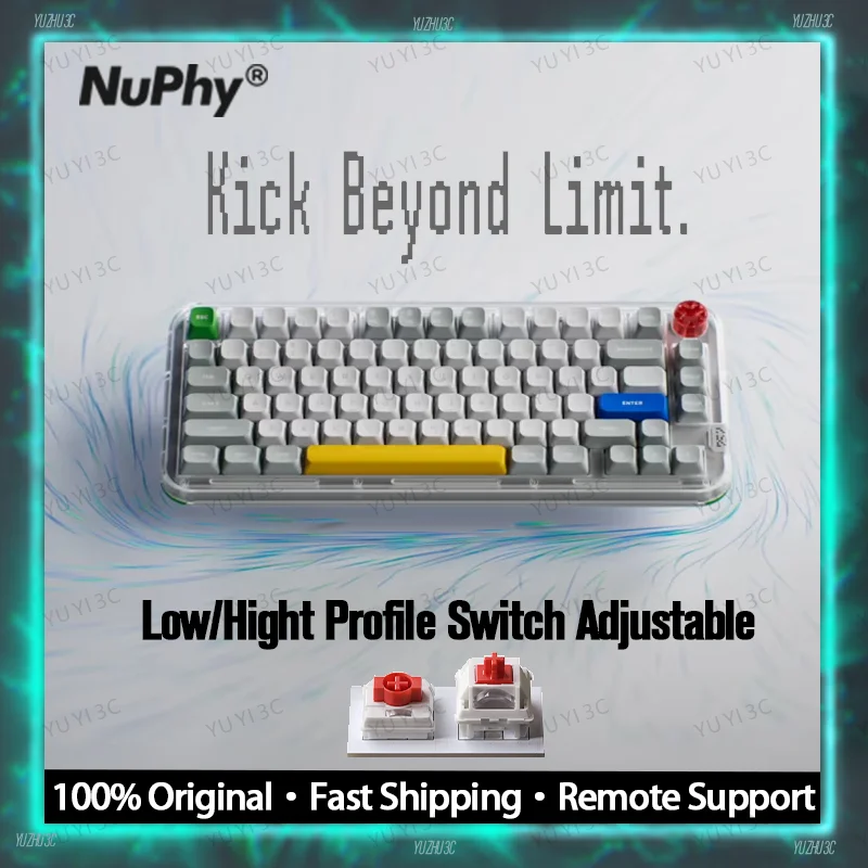 

NuPhy Kick75 Customized Mechanical Keyboard Low High Profile Switch Adjustable Hot Swappable 1K Polling Rate Low Latency 2.4g BT