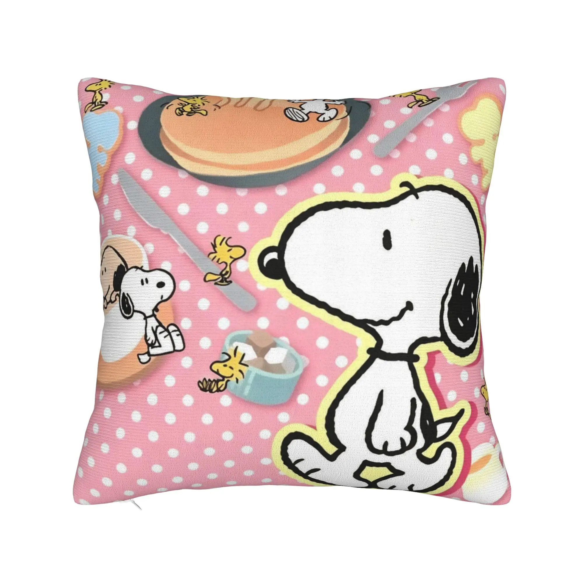 Cartoon Cute S-Snoopys Square Pillow Covers Home Desserts Tea Cushion Case Cute Home Decoration Throw Pillow Case 45*45