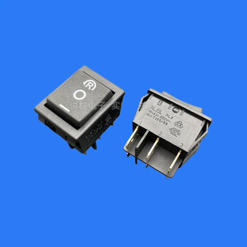 10pcs/Taiwan RL2 Rocker Boat Power Supply Side Reset Switch Button 6 Pin 3 Gear 16A High Current