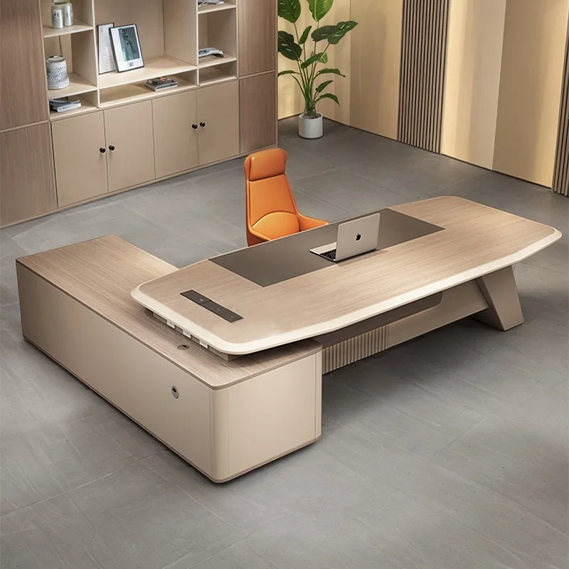 

Brown Computer Office Desks Wood Storage Study Gaming Office Desks Portable Corner Mesa Para Computador Office Furniture