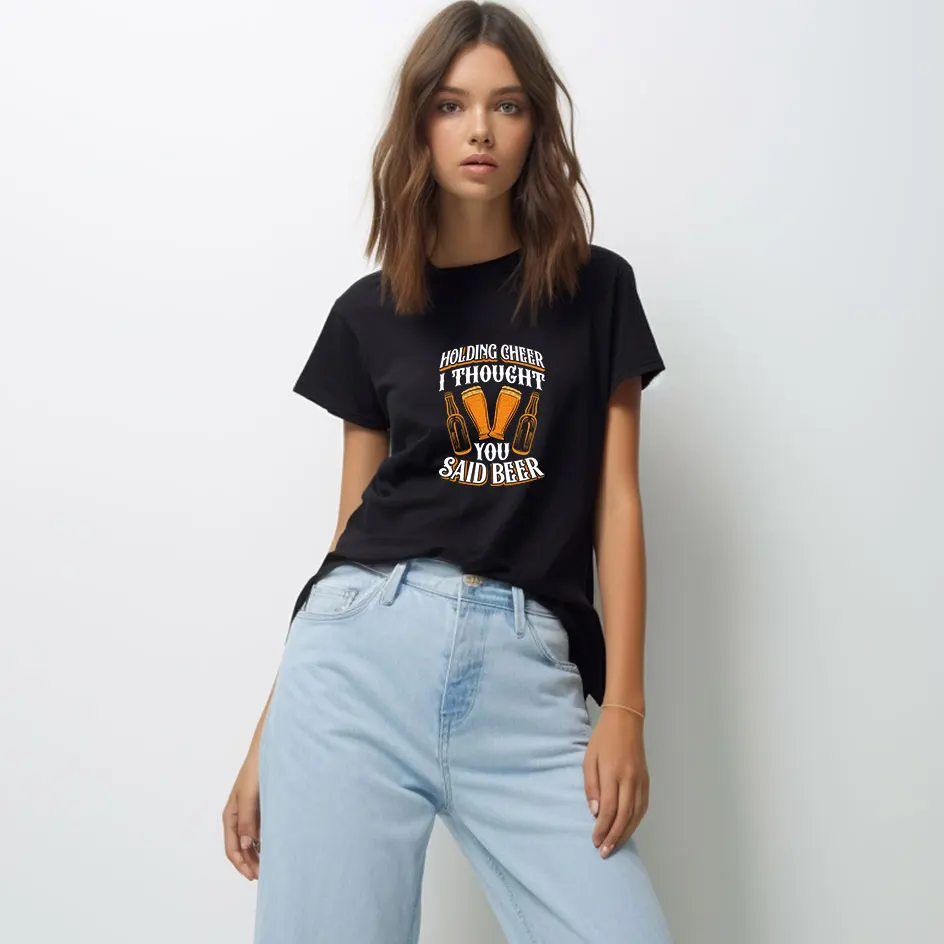 Beer Lover Quote Illustration Funny Beer Text Art TransfersThermal Transfer for Clothes Easy to Use DIY Decoration