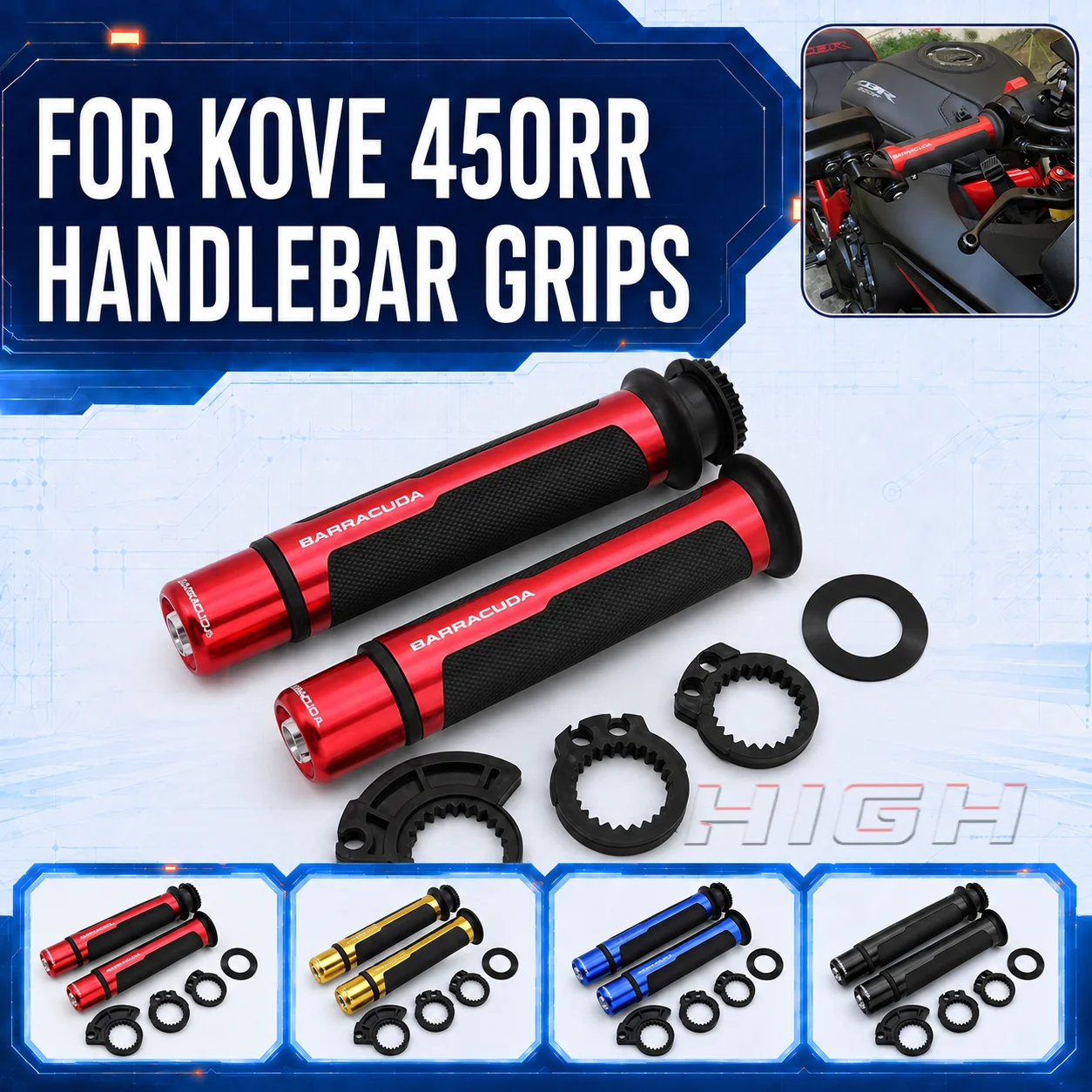FIT FOR KOVE 450RR 450 RR RR 450  Handle Bar Sleeve Grips Modified Anti‑Slip Hand Grip Cover
