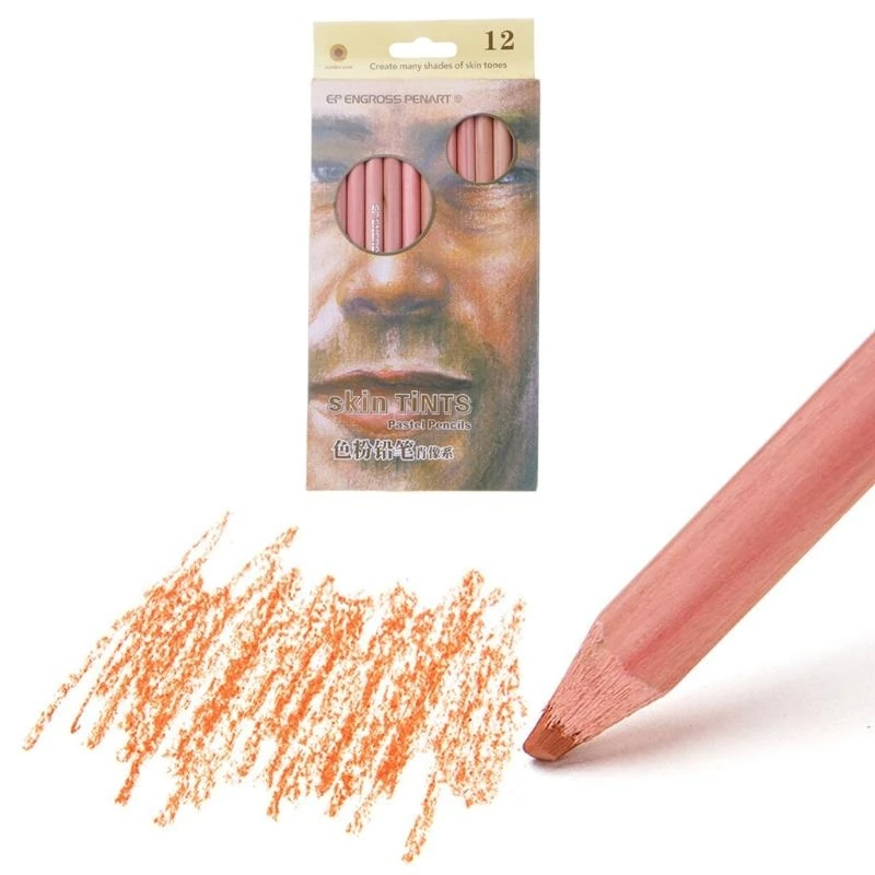 12Pcs Professional Soft Pastel Pencils Skin Tint Pastel Colored Pencil Best Sale