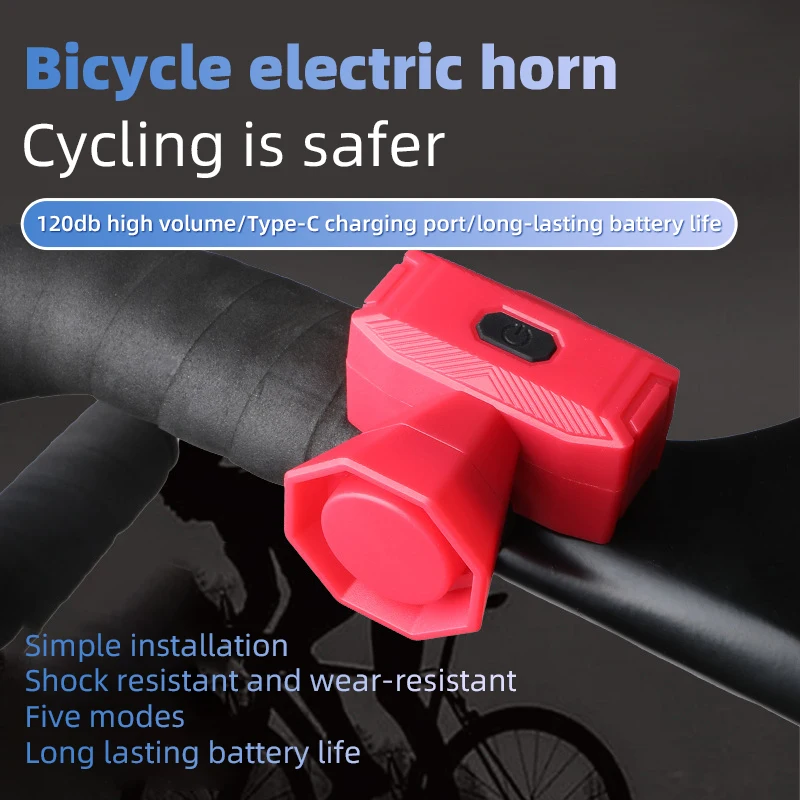 

Bike Electric Bell USB Charging Bicycle Horn Safety Wired Control MTB Road Bike Warning Ring Waterproof Alarm Cycling Accessory