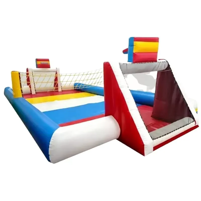 Outdoor Inflatable Water Volleyball Basketball Football 3in1 Court Inflatable Soap Court Water Play