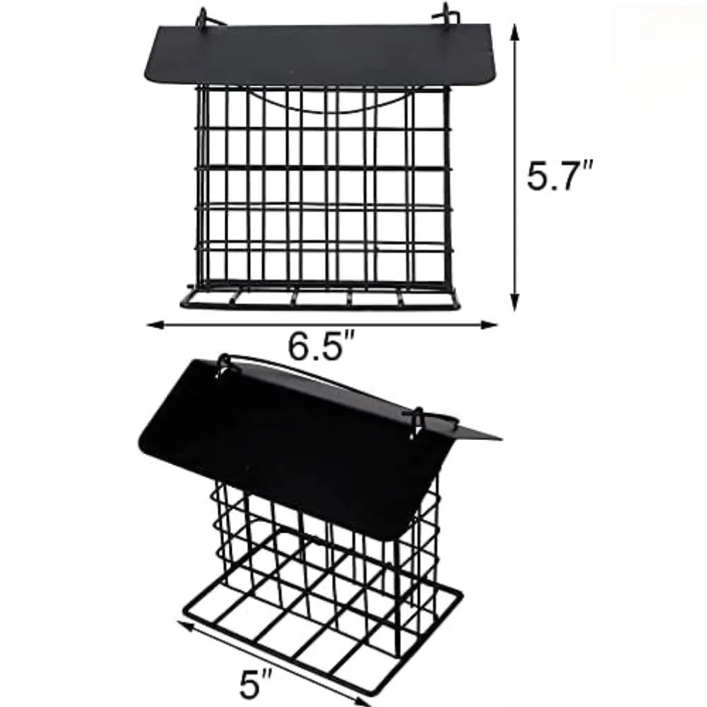 Hanging Bird Feeder Suet Feeder Multiple Bird Feeding Rainproof Roof Rust-resistant Metal Solid Steel Construction