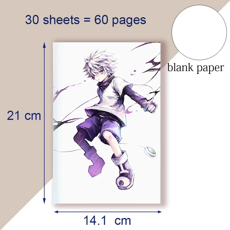 A5 Notebook Writing Note Book Manga Hunter X Hunter Killua Anime Figure Poster Alluka Feitan Neferpitou Machi Gon Hisoka COSPLAY