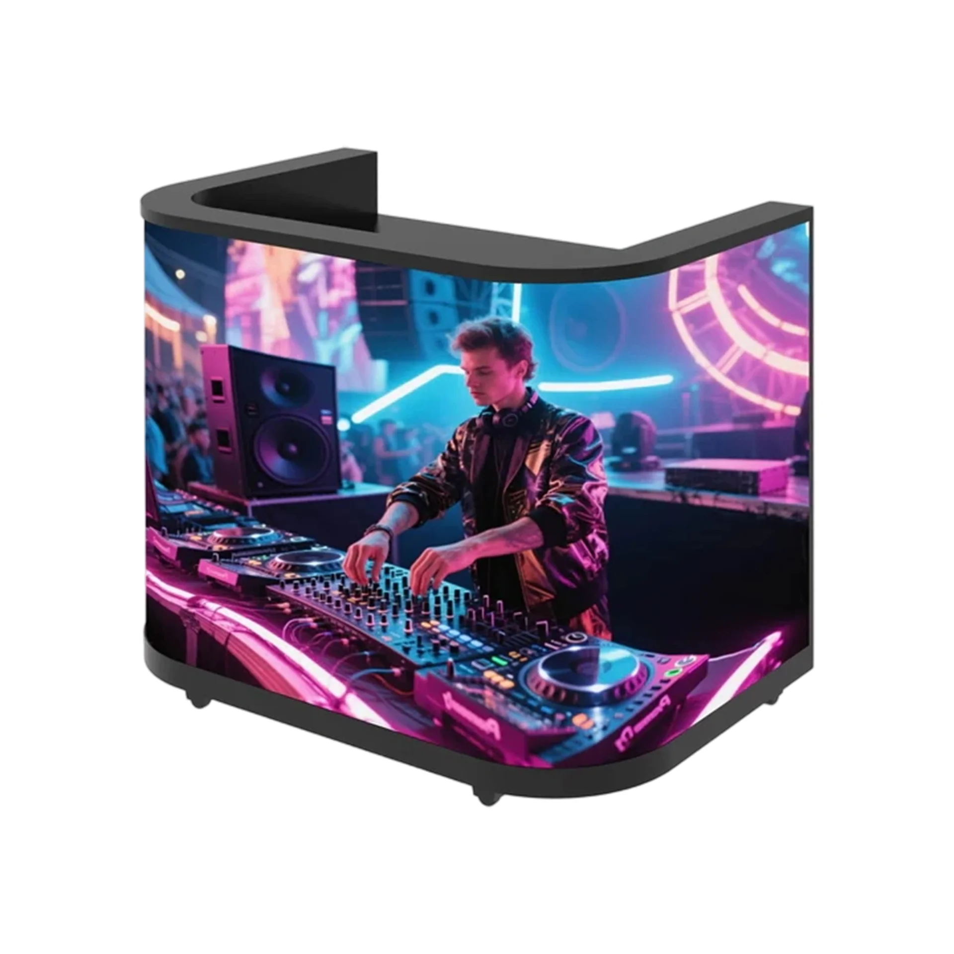 Customizable P1.86 Dj Station Facade Desk Stand Table Portable Booth Led Video Wall Display Screen