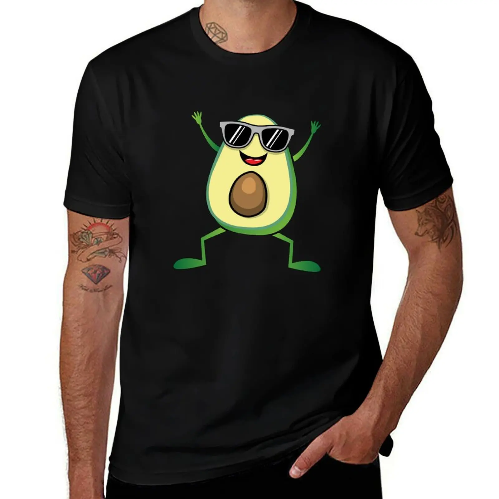 Vegan Food Graphic - Guacamole - Cute Dancing Avocado T-Shirt Casual Basic Street Style T-Shirt