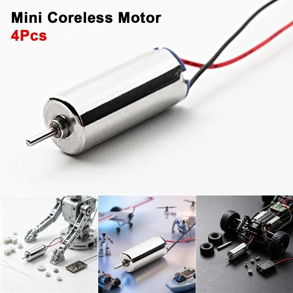 4pcs DC 3.7V 0.5W 614 Mini Coreless Motor High Strength Magnetic No-load Speed 3000 Model Airplane Motor High Speed