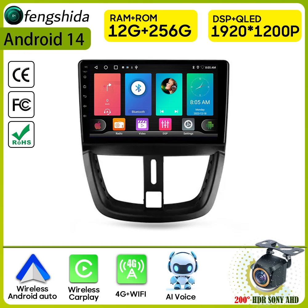 

Car Radio Carplay For Peugeot 207 2006 - 2015 Navigation GPS Android Auto Stereo Multimedia Player 5G Carplay Video No 2din DVD