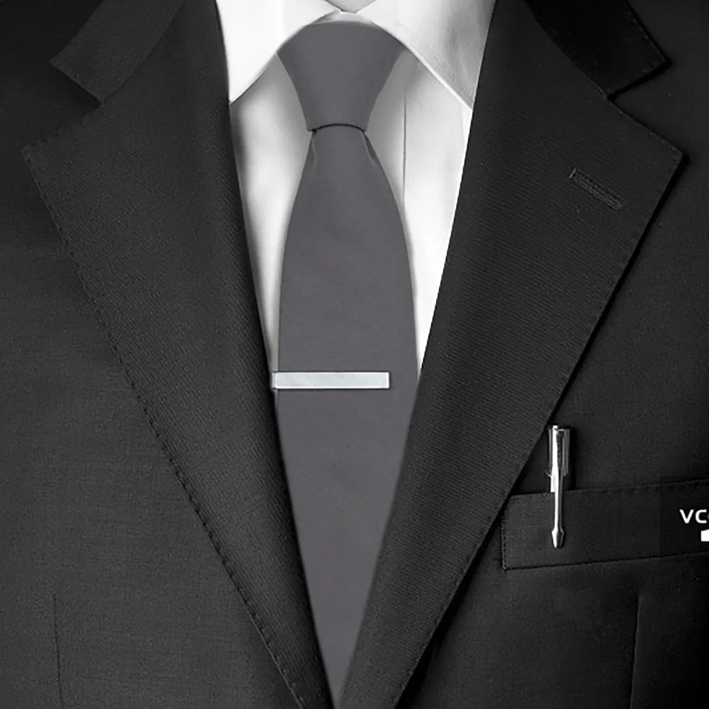 Nuovo classico formale da uomo in lega cravatta pin corto 4 cm chiusura lucida versatile cravatta da sposa affari clip sottili accessori per abiti