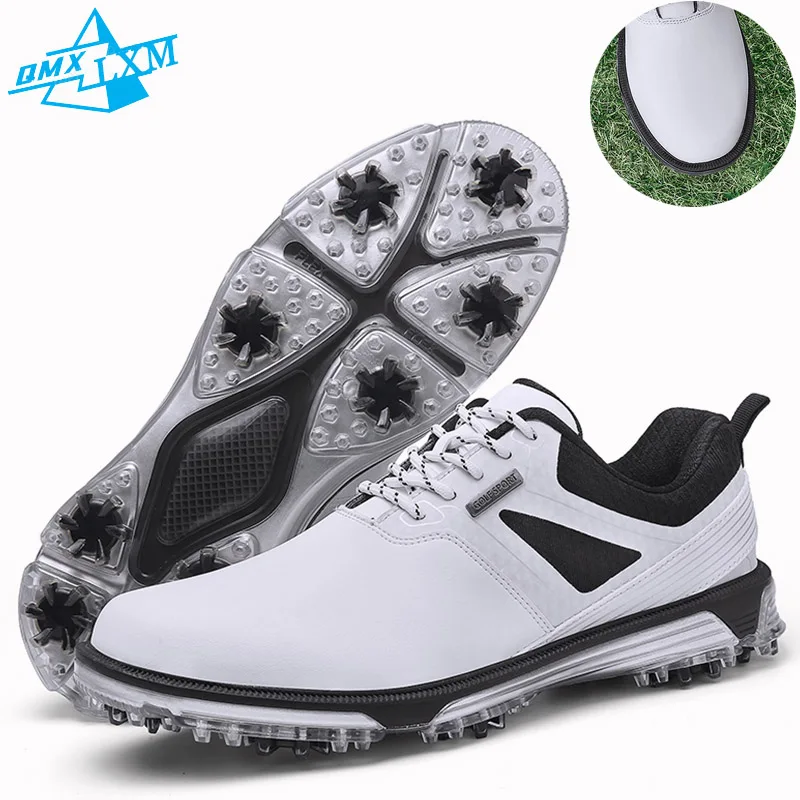 LiXingMing Golf Shoes Men X6 White Light Water proof Anti-slip studs Golf Sport Shoes Outdoor Training Golf Coach Sneakers40-47#