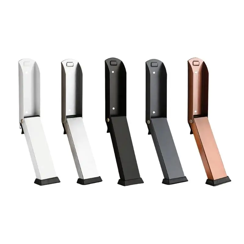 Kickdown Door Stop Steel Fold-Down Door Stop with Rubber Tip for Bedroom Kitchen Bathroom and Office Entry Use D2RD
