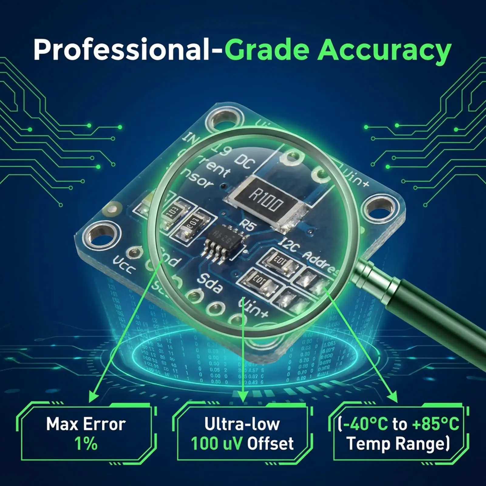 MCU-219 INA219 I2C Interfaces Zero-Drift Bi-directional Current / Power Monitoring Sensor Module
