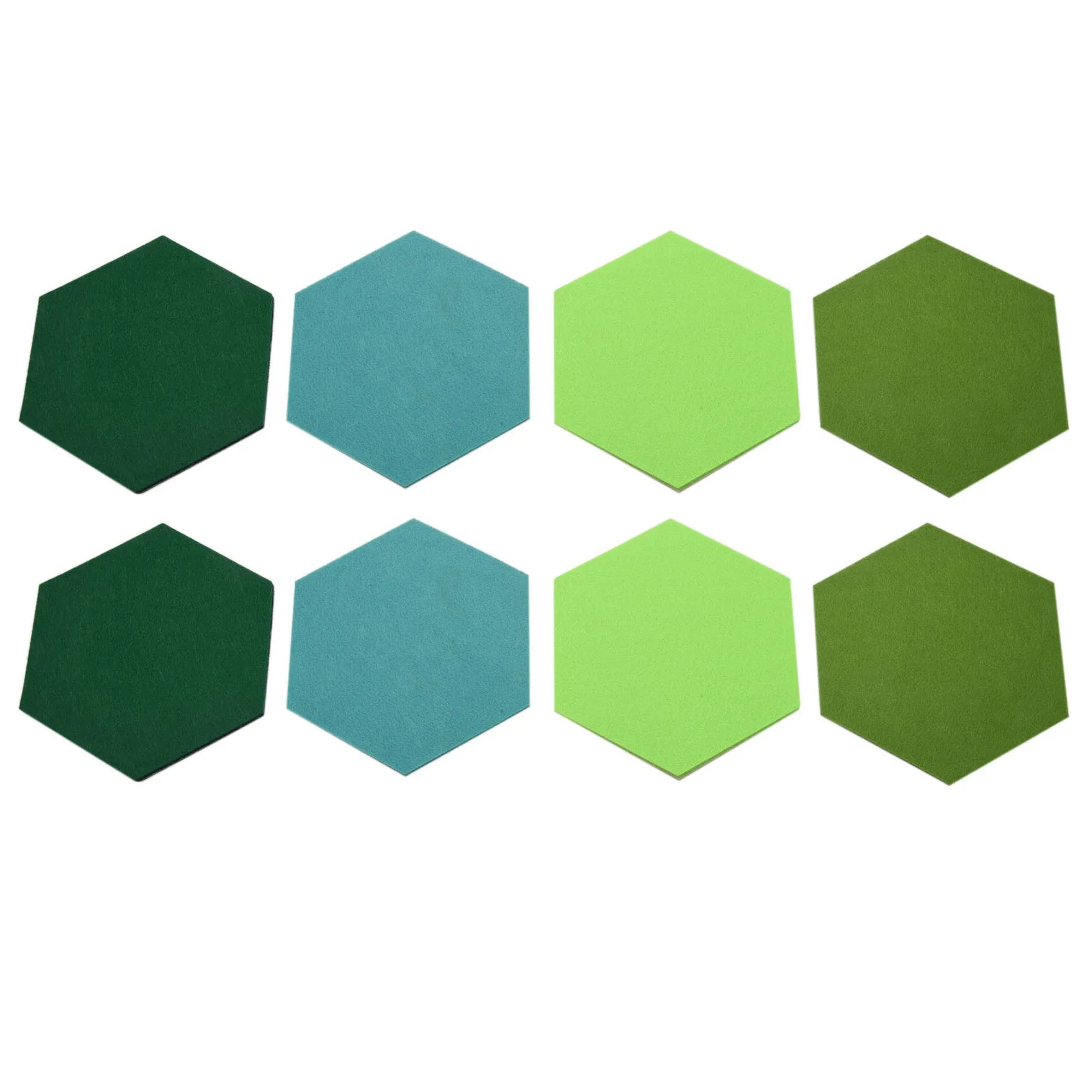 Solid 10Pcs/Set Hexagon Felt Board Hexagonal Felt Wall Sticker Multifunction 3D Decorative Home Message Board Green Series