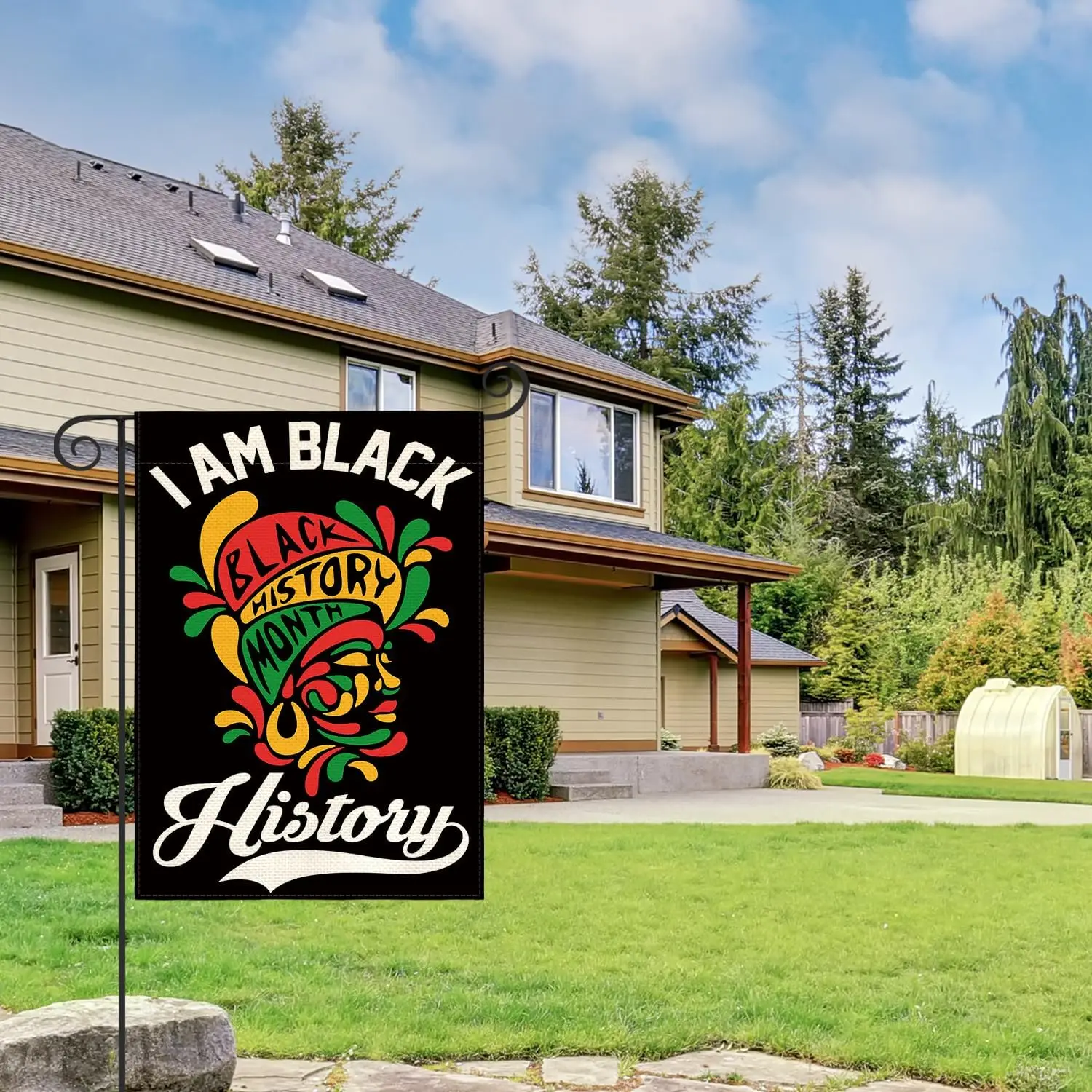 AVOIN colorlife I Am Black History Month African Garden Flag 12x18 Inch Double Sided, Commemoration National Holiday Party Y llz