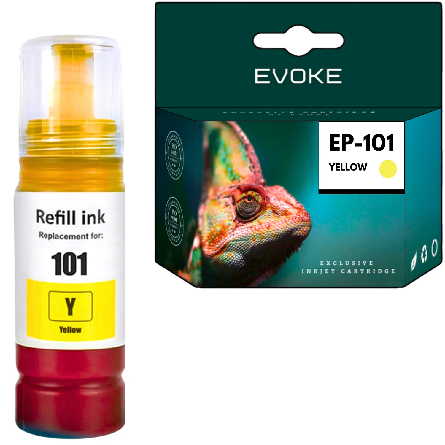 Evoke compatibele inkt voor Epson 101 Geel Ecotank L4150 L4160 L4260 L4266 L6160 L6170 L6190 L6196 L6260 L6270 L6290 L14150